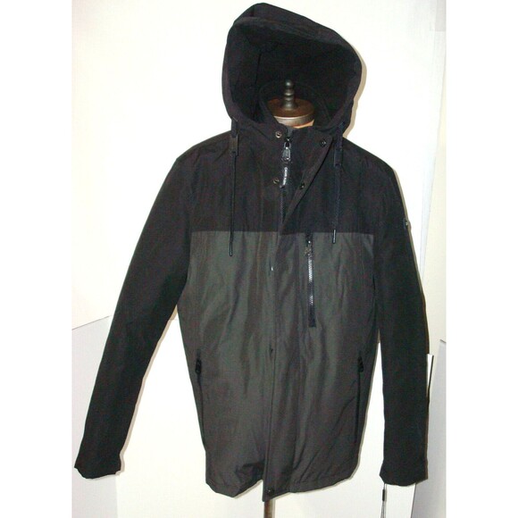 New NWT M Mens Coat Calvin Klein Jacket 3 in 1 System Black Gray Infinite Stretc - Picture 1 of 10